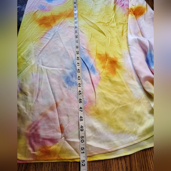 Diane Von Furstenberg intimate sleep dress Plus size XXL, tie dye print satin. - Picture 10 of 15